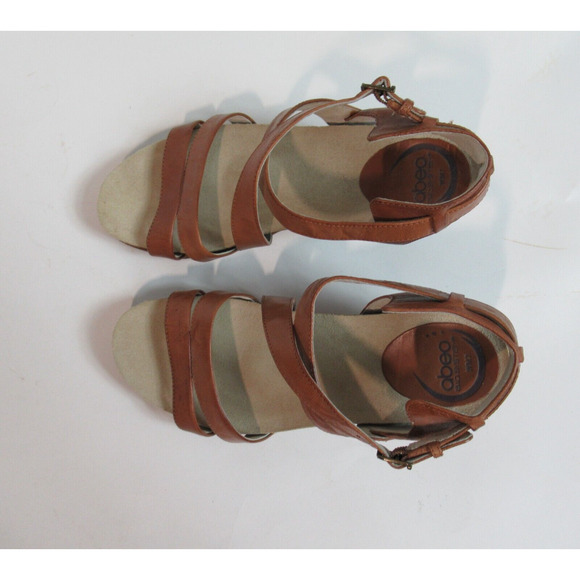 Abeo Biosystem Sandals Womens 7M Brown Leather Comfort Shoes Chunky Heel Y2K 00s - Picture 3 of 13